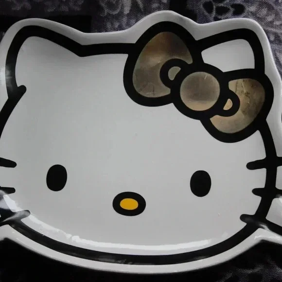 Hello Kitty Sanrio Jewelry Tray/Decorative Plate Gold Bow - Picture 2 of 7